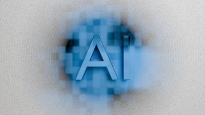 AI letters on blurred background